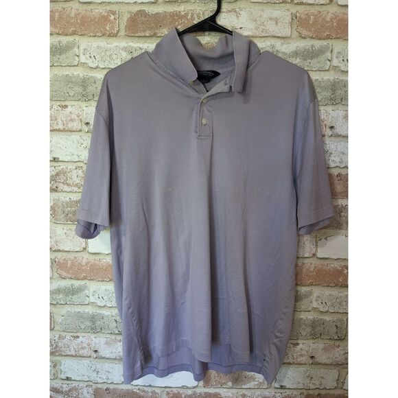 Brooks‎ Brothers Short Sleeve Polo Shirt Men's Cotton Size Large Gray - Picture 1 of 3